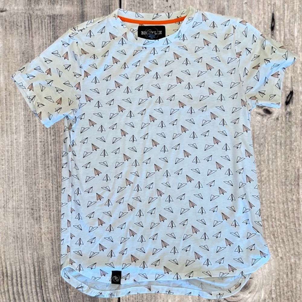 Paper plane front pocket shirt